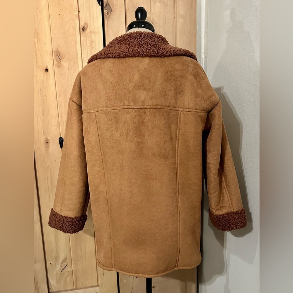 Free People Diogo Shearling Suede Sherpa Jacket Coat XS EUC - Picture 7 of 15